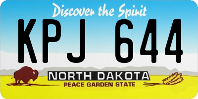 ND license plate KPJ644
