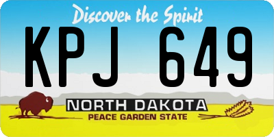 ND license plate KPJ649