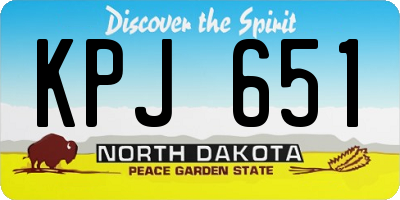 ND license plate KPJ651