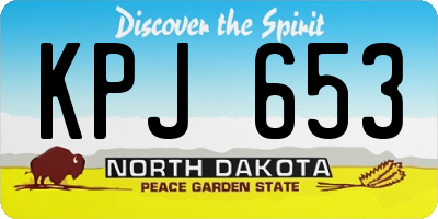 ND license plate KPJ653