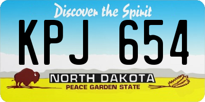 ND license plate KPJ654