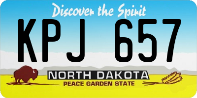 ND license plate KPJ657