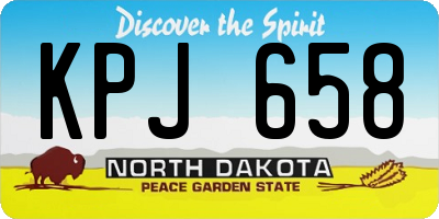 ND license plate KPJ658