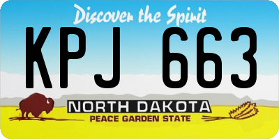 ND license plate KPJ663