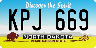 ND license plate KPJ669