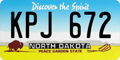 ND license plate KPJ672