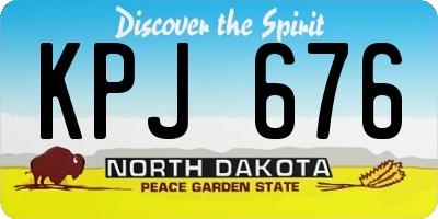 ND license plate KPJ676