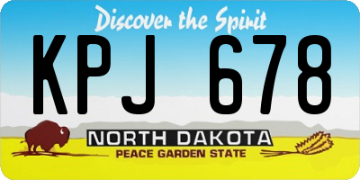 ND license plate KPJ678
