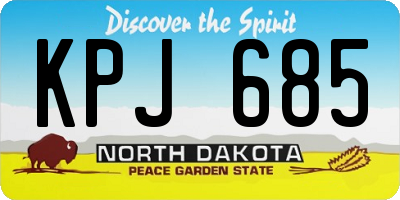ND license plate KPJ685