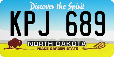ND license plate KPJ689