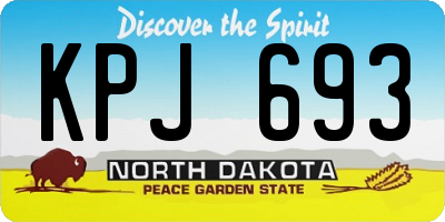 ND license plate KPJ693