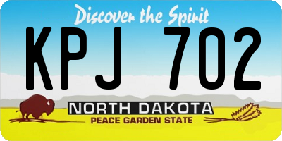 ND license plate KPJ702