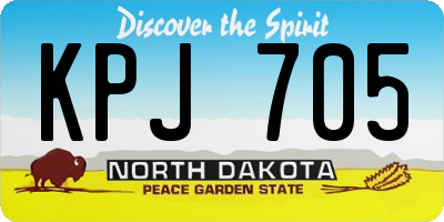 ND license plate KPJ705