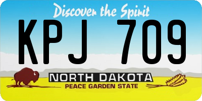 ND license plate KPJ709