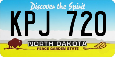 ND license plate KPJ720