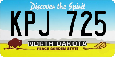 ND license plate KPJ725