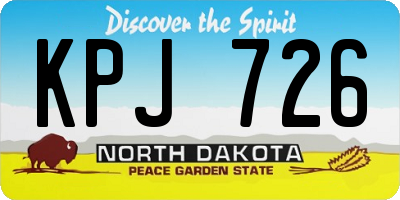 ND license plate KPJ726