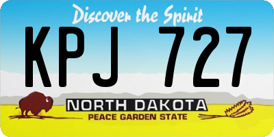 ND license plate KPJ727