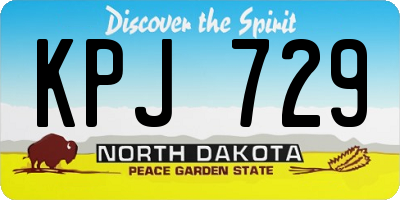 ND license plate KPJ729