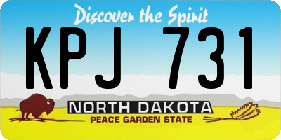 ND license plate KPJ731