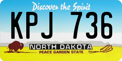 ND license plate KPJ736