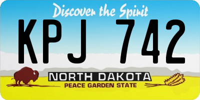 ND license plate KPJ742