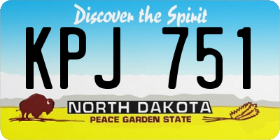 ND license plate KPJ751