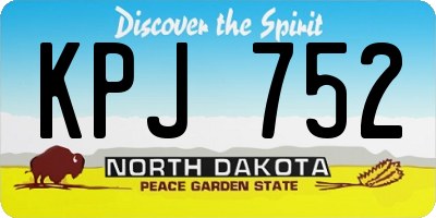 ND license plate KPJ752