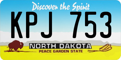 ND license plate KPJ753