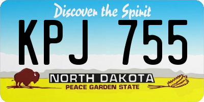 ND license plate KPJ755