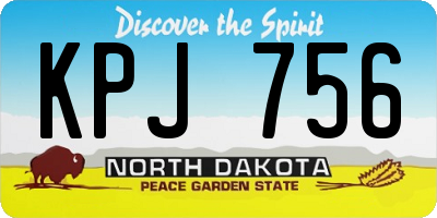 ND license plate KPJ756