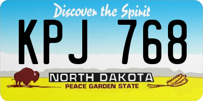 ND license plate KPJ768