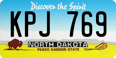 ND license plate KPJ769