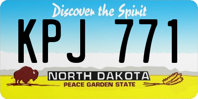 ND license plate KPJ771