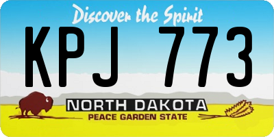 ND license plate KPJ773