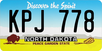 ND license plate KPJ778