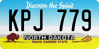 ND license plate KPJ779