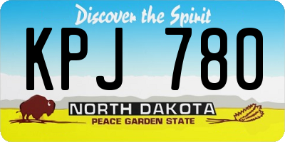 ND license plate KPJ780