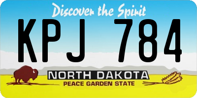 ND license plate KPJ784