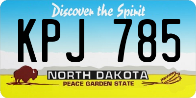 ND license plate KPJ785