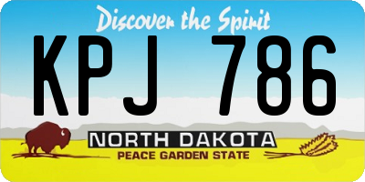 ND license plate KPJ786