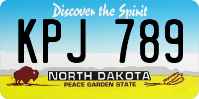 ND license plate KPJ789