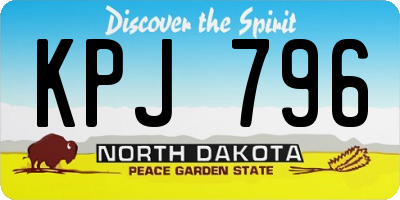 ND license plate KPJ796