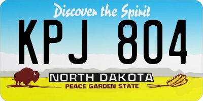 ND license plate KPJ804