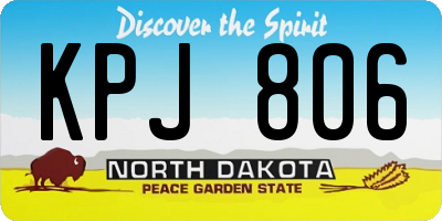 ND license plate KPJ806