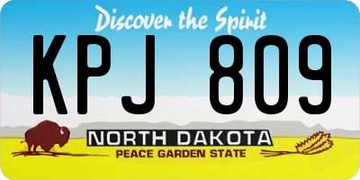 ND license plate KPJ809