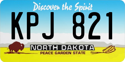 ND license plate KPJ821