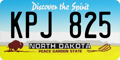 ND license plate KPJ825