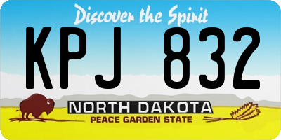 ND license plate KPJ832