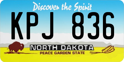 ND license plate KPJ836